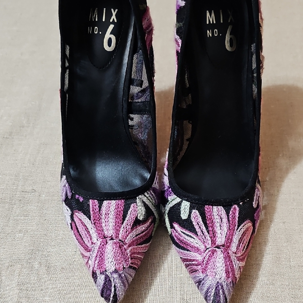 Mix No. 6 Pink and Purple Heels with Floral Design